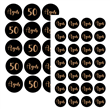 Stickers plancha negro y oro/bronce redondas (40u)